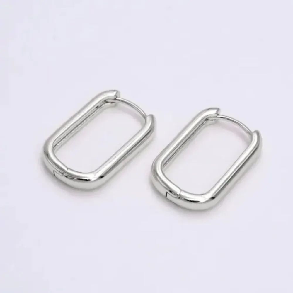 silver hoop earrings H118